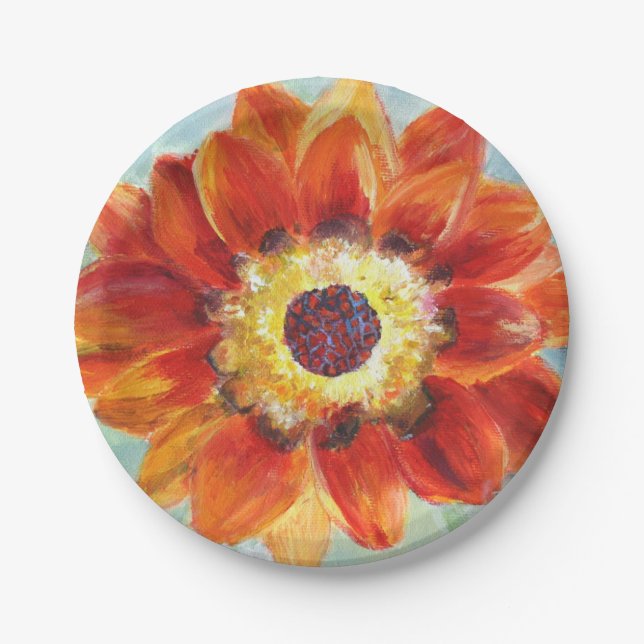 Assiettes En Carton Ailes de peinture à fleurs Plaques de papier perso (Devant)