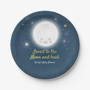 Assiettes En Carton Aimé à la lune et aux plats arrières de baby