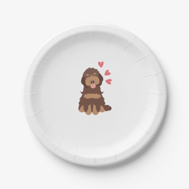 Assiettes En Carton Aimer Chocolat Phantom Cockapoo Cavapoo Chien (Devant)