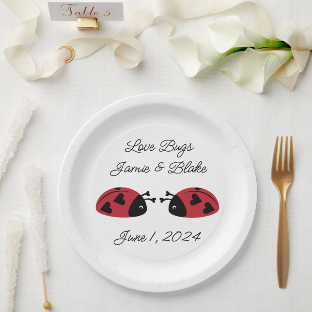 Assiettes En Carton Aimer les bogues, Personnaliser (Mariage)