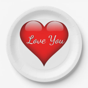 Assiettes En Carton Aimez-vous Plaques en papier coeur