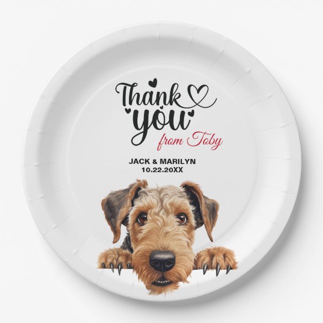 Assiettes En Carton Airedale Terrier (Devant)