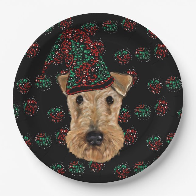 ASSIETTES EN CARTON AIREDALE TERRIER (Devant)