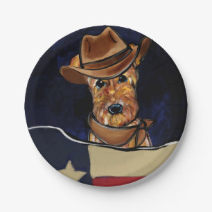 ASSIETTES EN CARTON AIREDALE TERRIER