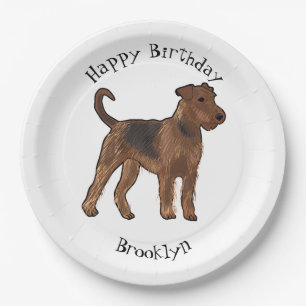 Assiettes En Carton Airedale terrier dog cartoon