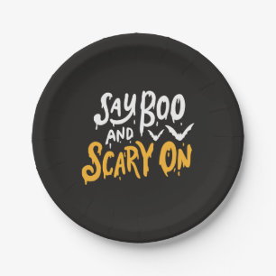 Assiettes En Carton Ajouter et faire peur Funny Halloween Party