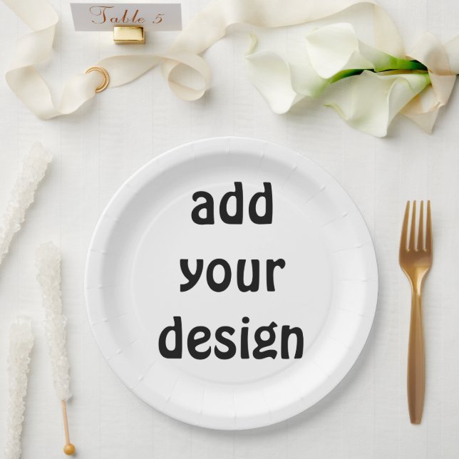 Assiettes En Carton ajouter votre conception (Mariage)