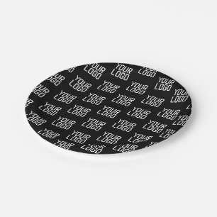 Assiettes En Carton Ajouter votre logo Répéter Motif Modèle modifiable