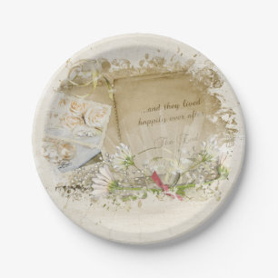 Assiettes En Carton album de mariage avec bouquet daisy
