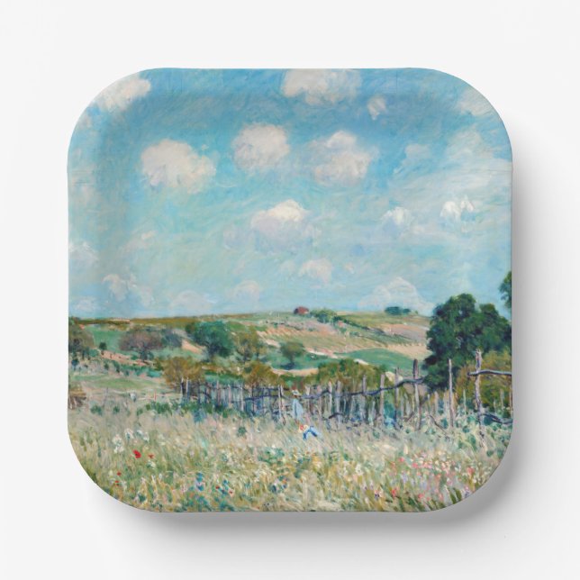 Assiettes En Carton Alfred Sisley - Le pré (Recto)