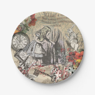 Assiettes En Carton Alice à Wonderland