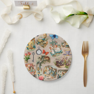 Assiettes En Carton Alice à Wonderland Cheshire Cat Characters