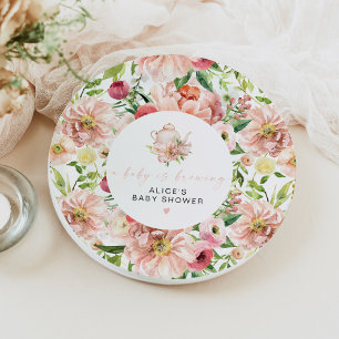 Assiettes En Carton ALICE Blush Bébé Brassage Douche Tea Party