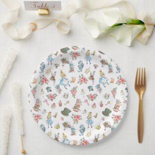 Assiettes En Carton Alice dans l'Onederland Plaques de papier à thème
