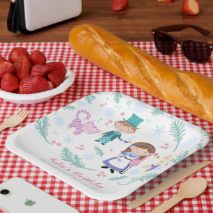 Assiettes En Carton Alice en hiver Wonderland fête d'anniversaire