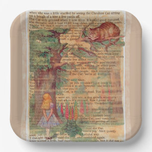 Assiettes En Carton Alice et les Plaques en papier Cheshire