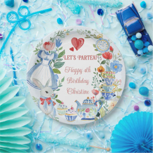 Assiettes En Carton Alice lunaire au pays des merveilles