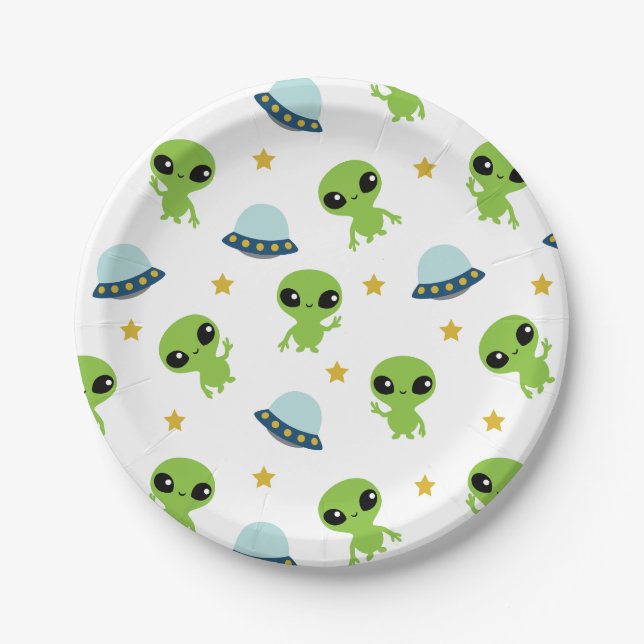 Assiettes En Carton Aliens (Devant)