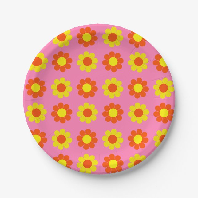 Assiettes En Carton Alimentation en fleurs (Devant)