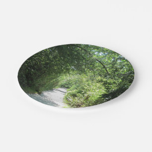 Assiettes En Carton Allée piétonne avec verdure