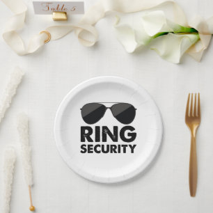 Assiettes En Carton Alliance de mariage Sécurité Anneau de mariage