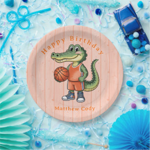Assiettes En Carton Alligator Basketball fête d'anniversaire pour les 