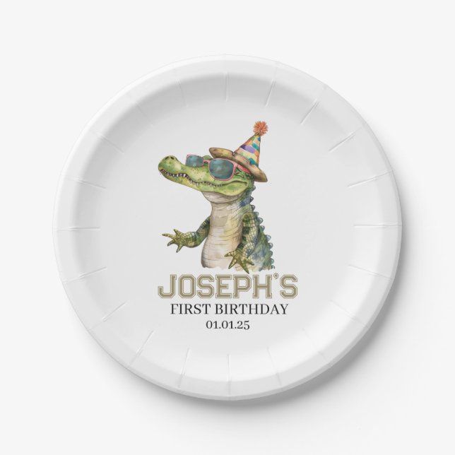 Assiettes En Carton Alligator Party Invitation Invitation pool party (Devant)