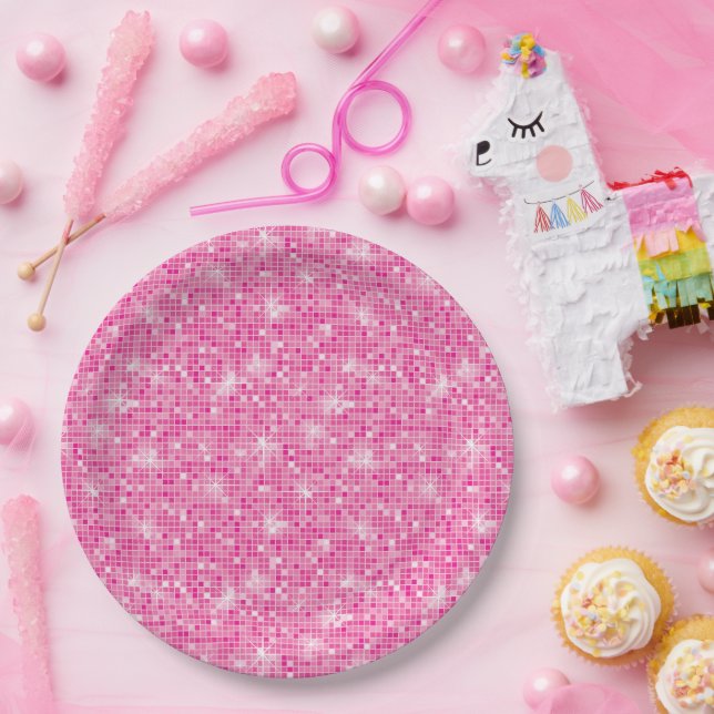 Assiettes En Carton Allons faire la fête d'anniversaire aux filles ros (Fête)