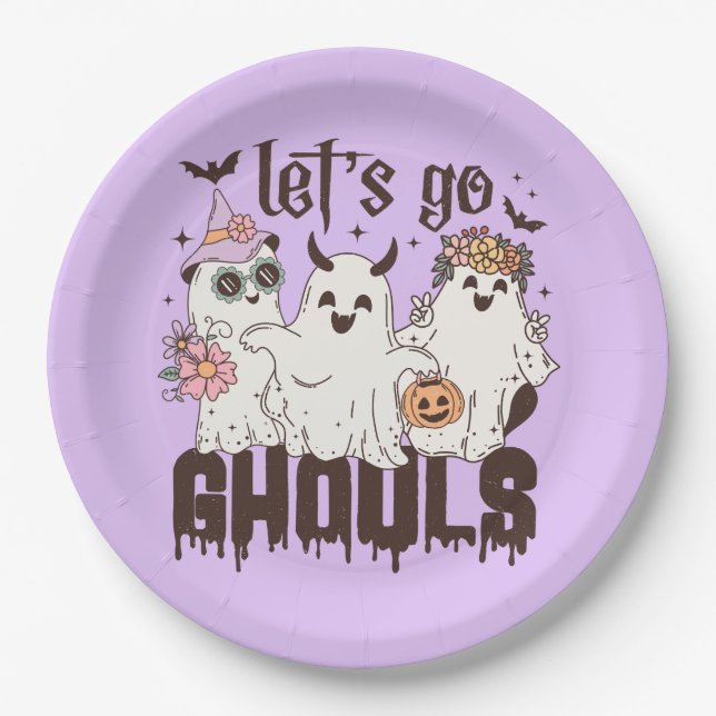Assiettes En Carton Allons Gouls Halloween (Devant)