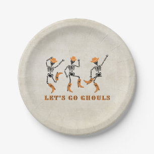 Assiettes En Carton Allons Gouls Halloween Skeletons Cowboy