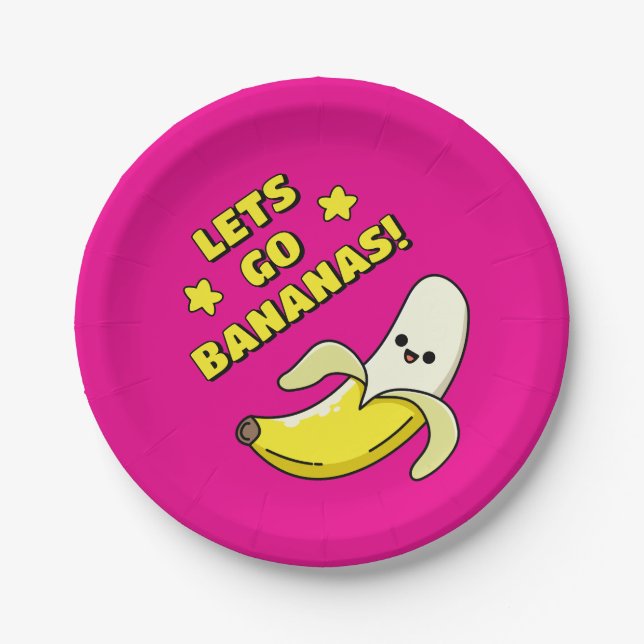 Assiettes En Carton Allons-y bananes ! (Devant)