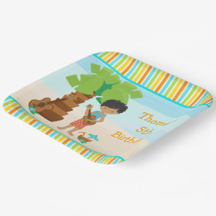 Assiettes En Carton Aloha African American Boy Party