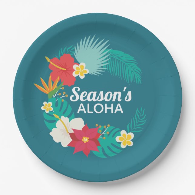 Assiettes En Carton Aloha de la saison (Devant)