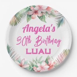 Assiettes En Carton Aloha Luau Tropical Adulte Anniversaire