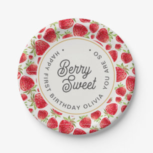 Assiettes En Carton Alors Berry Sweet Strawberry Motif Anniversaire