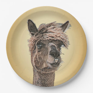 Assiettes En Carton Alpaca Bonjour - Plaque de papier