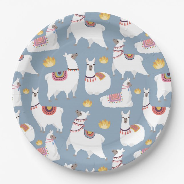 Assiettes En Carton Alpaca/Llama (Devant)