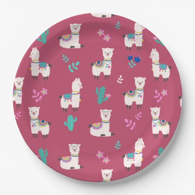 Assiettes En Carton Alpaca/Llama (Devant)