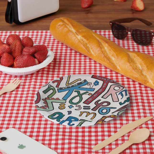 Assiettes En Carton Alphabet coloré (Pique-nique)