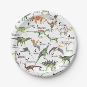 Assiettes En Carton Alphabet Dinosaure