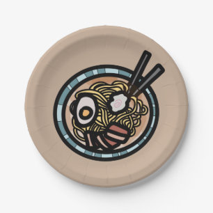 Assiettes En Carton Amateurs de ramen japonais mignon