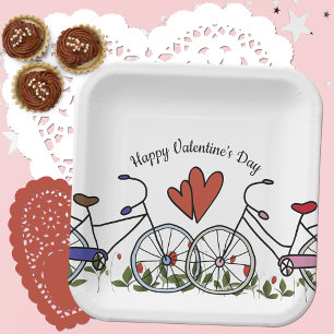 Assiettes En Carton Amateurs de vélo Valentine