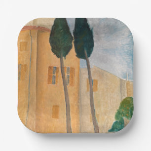 Assiettes En Carton Amedeo Modigliani - Cyprès et maisons à Cagnes