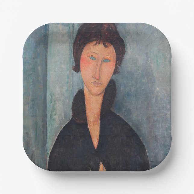 Assiettes En Carton Amedeo Modigliani - Femme aux yeux bleus (Recto)