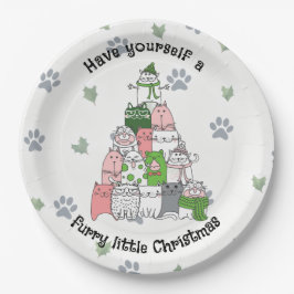 Assiettes En Carton Amène-toi un petit Noël de Furry !