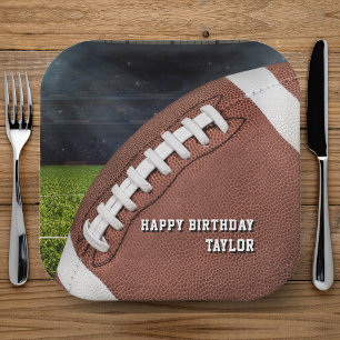 Assiettes En Carton American Football Boys Bonne fête d'anniversaire