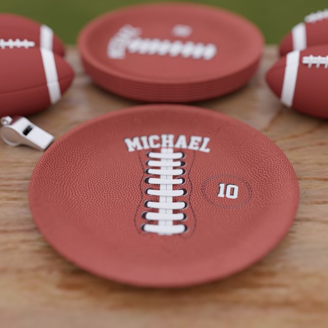 Assiettes En Carton American Football Nom Anniversaire Party Plaque pa (Créateur téléchargé)