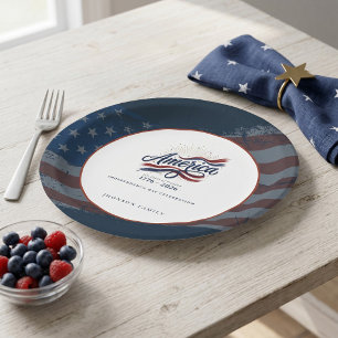 Assiettes En Carton Amérique 250 Ans 4 juillet Fête de l'Indépendance