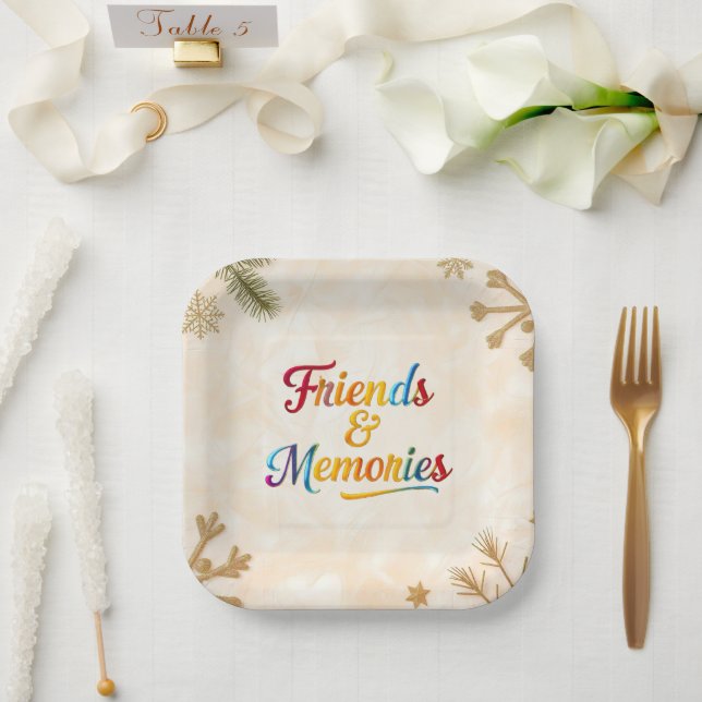 Assiettes En Carton "Âmes Heureuses Connectées" (Mariage)