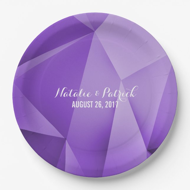 Assiettes En Carton Amethyst Jewel Tones Mariage Plaques en papier (Devant)